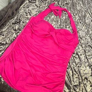 2X Hot Pink One Piece Swimsuit